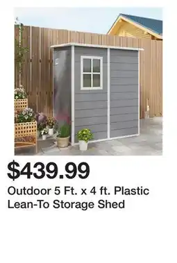 Wayfair Outdoor 5 Ft. x 4 ft. Plastic Lean-To Storage Shed offer