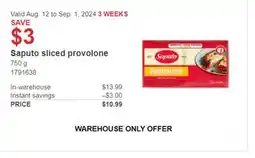 Costco Saputo sliced provolone offer