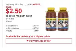 Costco Tostitos medium Salsa offer