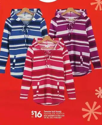 Giant Tiger Sweater knit hoody offer
