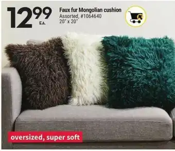 Giant Tiger Faux fur Mongolian cushion offer