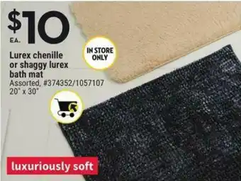 Giant Tiger Lurex chenille or shaggy lurex bath mat offer