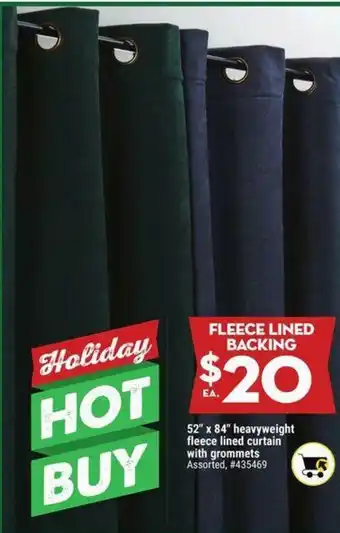 Giant Tiger Heavyweight fleece lined curtion with grommets offer