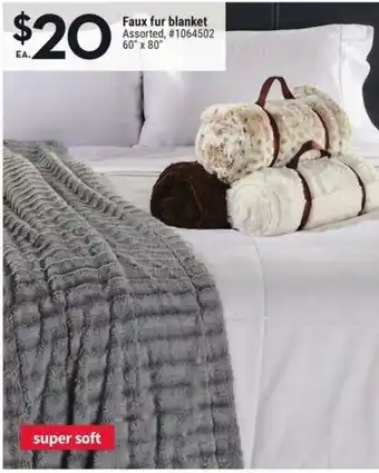 Giant Tiger Faux fur blanket offer