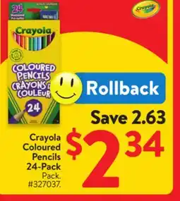 Walmart Crayola Coloured Pencils 24-Pack offer
