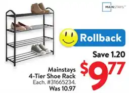 Walmart Mainstays 4-Tier Shoe Rack offer