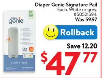 Walmart Diaper Genie Signature Pail offer