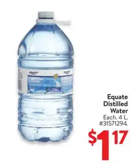 Walmart Equate Distilled Water offer