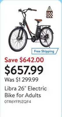 Walmart Libra 26 Electric Bike for Adults offer