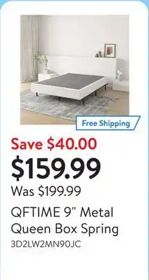 Walmart QFTIME 9 Metal Queen Box Spring offer