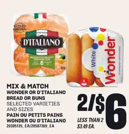 Independent Grocer WONDER OR D'ITALIANO BREAD OR BUNS offer