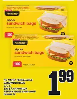 Independent Grocer NO NAME RESEALABLE SANDWICH BAGS, 100'S offer