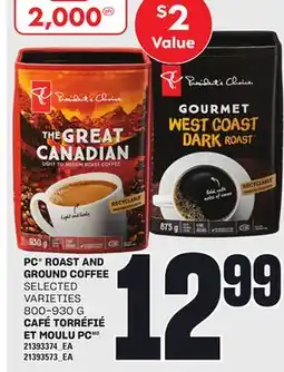 Independent Grocer PC ROAST AND GROUND COFFEE, 800-930 G offer