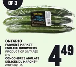 Independent Grocer ONTARIO FARMER'S MARKET ENGLISH CUCUMBERS, 3'S offer