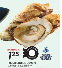 Sobeys FRESH CHOICE Oysters offer