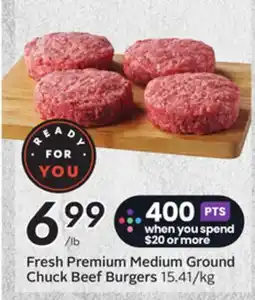 Sobeys Fresh Premium Medium Ground Chuck Beef Burgers offer