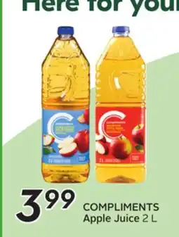 Sobeys COMPLIMENTS Apple Juice offer