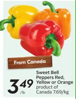 Sobeys Sweet Bell Peppers Red, Yellow or Orange offer