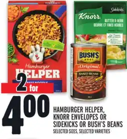 Metro HAMBURGER HELPER, KNORR ENVELOPES OR SIDEKICKS OR BUSH'S BEANS offer