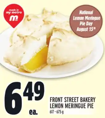 Metro FRONT STREET BAKERY LEMON MERINGUE PIE offer