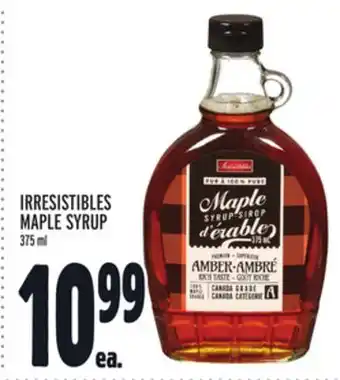 Metro IRRESISTIBLES MAPLE SYRUP offer