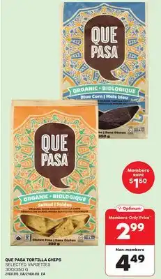 Loblaws QUE PASA TORTILLA CHIPS, 300/350 G offer