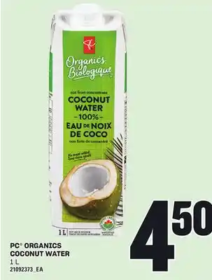 Loblaws PC ORGANICS COCONUT WATER, 1 L offer