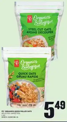 Loblaws PC ORGANICS QUICK ROLLED OATS, 1 KG offer