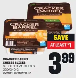 Loblaws CRACKER BARREL CHEESE SLICES, 220/240 G offer