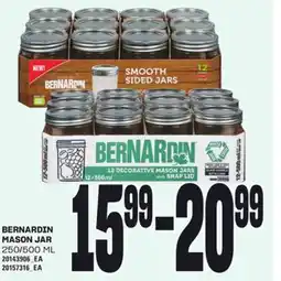 Loblaws BERNARDIN MASON JAR, 250/500 ML offer
