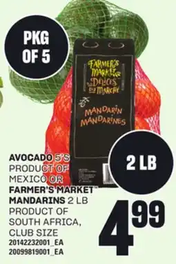 Loblaws AVOCADO, 5'S, FARMER'S MARKET MANDARINS, 2 LB offer