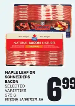 Loblaws MAPLE LEAF OR SCHNEIDERS BACON , 375 G offer