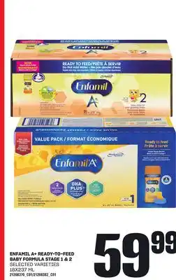 Loblaws ENFAMIL A + READY-TO-FEED BABY FORMULA STAGE 1 & 2, 18X237 ML offer