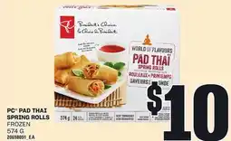 Loblaws PC PAD THAI SPRING ROLLS, 574 G offer