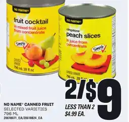 Loblaws NO NAME CANNED FRUIT, 796 ML offer