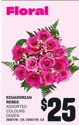 Loblaws ECUADORIAN ROSES, DOZEN offer