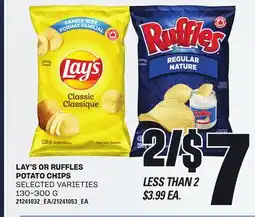 Loblaws LAY'S OR RUFFLES POTATO CHIPS, 130-300 G offer