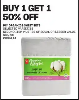 Loblaws PC ORGANICS SHEET SETS offer