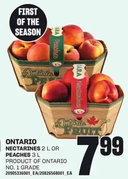 Loblaws NECTARINES 2 L OR PEACHES 3 L offer