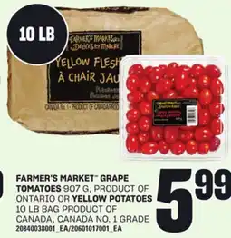Loblaws FARMER'S MARKET GRAPE TOMATOES 907 G, OR YELLOW POTATOES 10 LB BAG offer