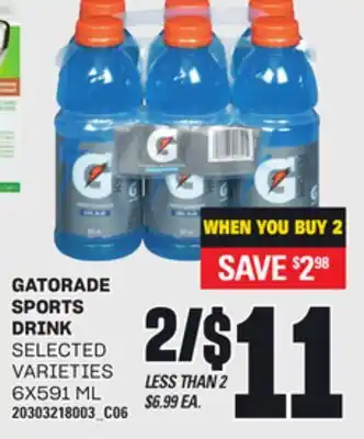 Loblaws GATORADE SPORTS DRINK, 6X591 ML offer