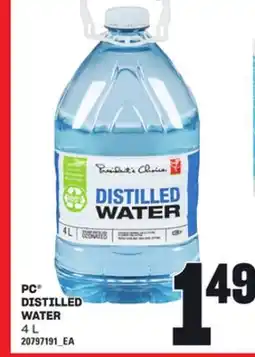 Loblaws PC DISTILLED WATER, 4 L offer