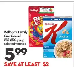 Longo's Kellogg's Family Size Cereal offer