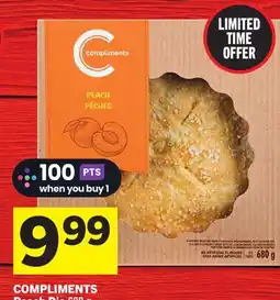 Foodland COMPLIMENTS Peach Pie offer