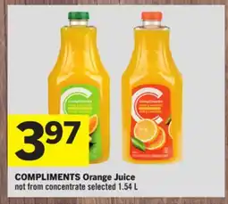 Foodland COMPLIMENTS Orange Juice offer