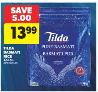 Real Canadian Superstore TILDA BASMATI RICE, 4.54 KG offer