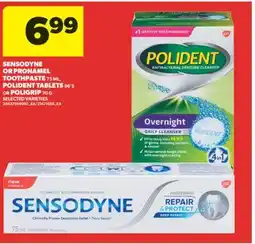 Real Canadian Superstore SENSODYNE OR PRONAMEL TOOTHPASTE, 75 ML, POLIDENT TABLETS, 96'S OR POLIGRIP, 70 G offer