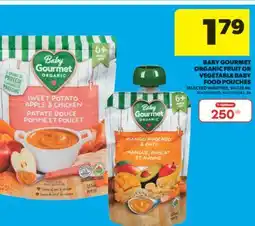 Real Canadian Superstore BABY GOURMET ORGANIC FRUIT OR VEGETABLE BABY FOOD POUCHES, 99-128 ML offer