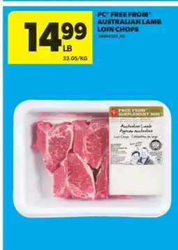 Real Canadian Superstore PC FREE FROM AUSTRALIAN LAMB LOIN CHOPS offer