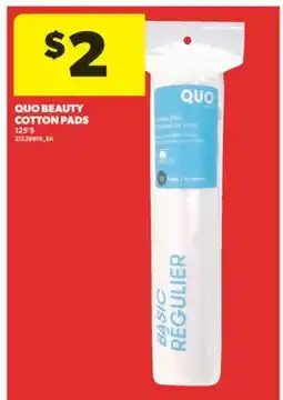 Real Canadian Superstore QUO BEAUTY COTTON PADS, 125'S offer